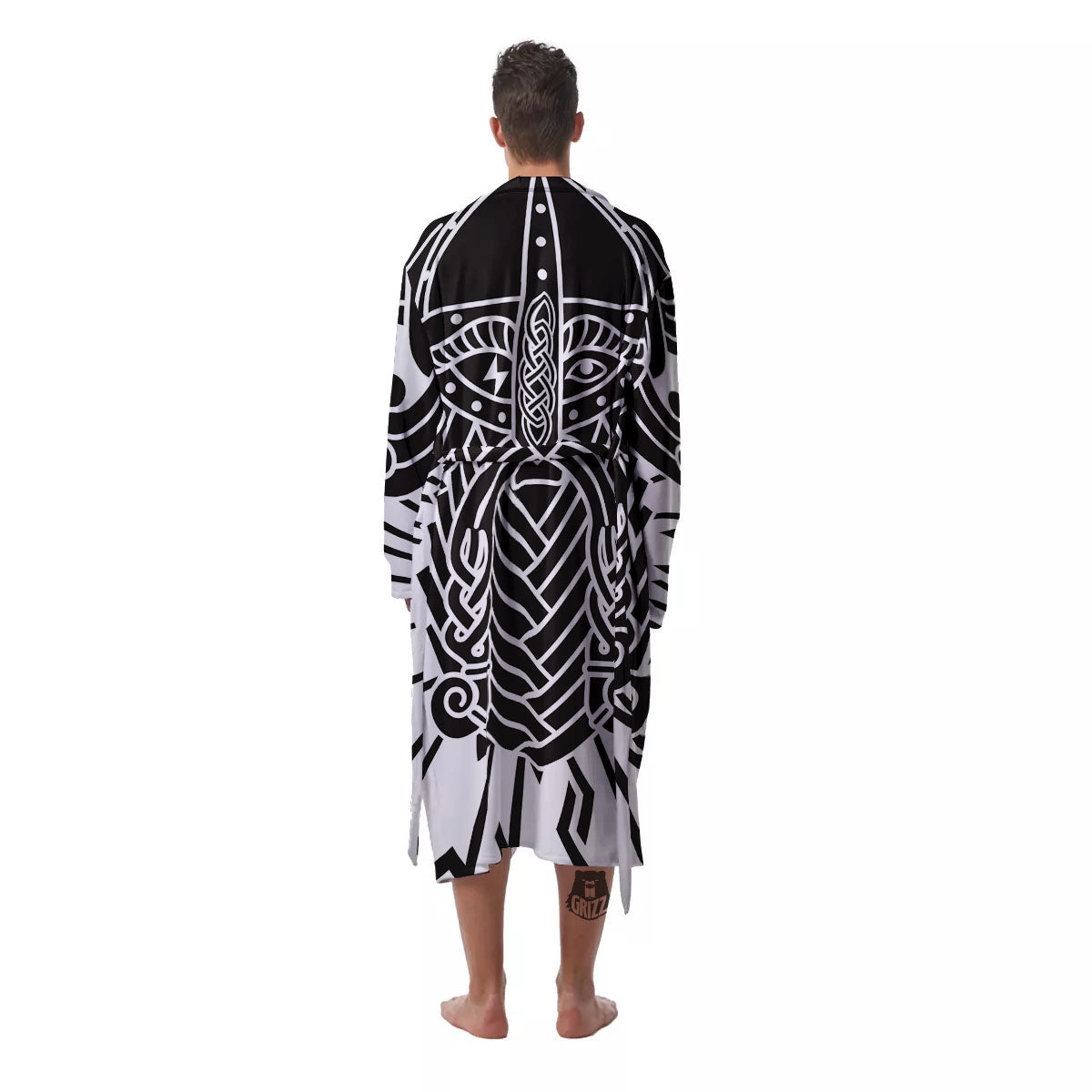 Odin God With Muninn And Huginn Print Men's Robe-grizzshop