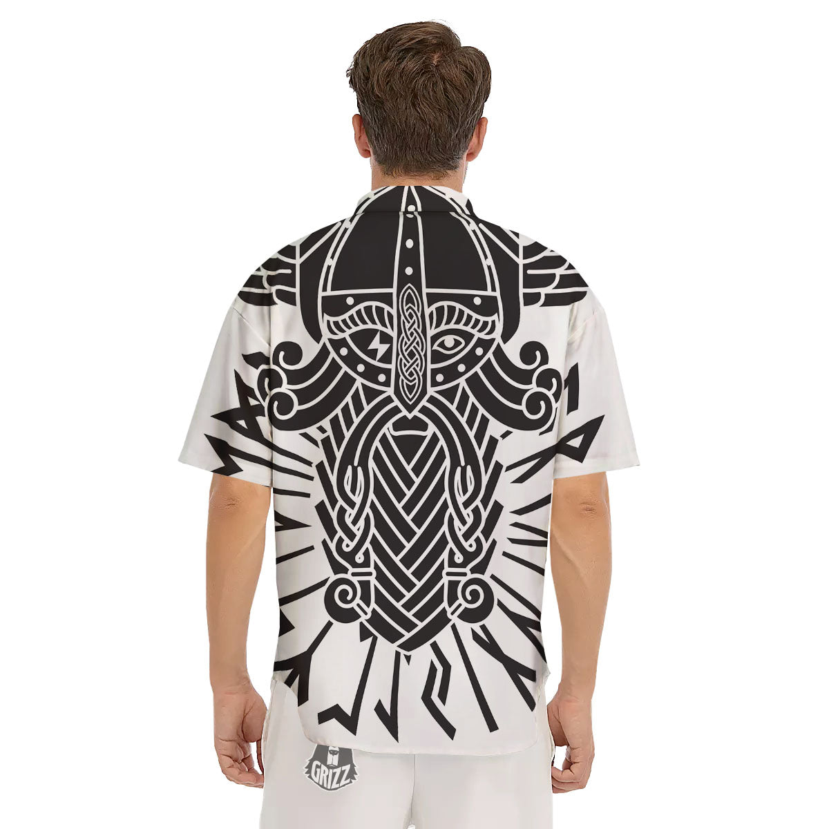 Odin God With Muninn And Huginn Print Men's Short Sleeve Shirts-grizzshop