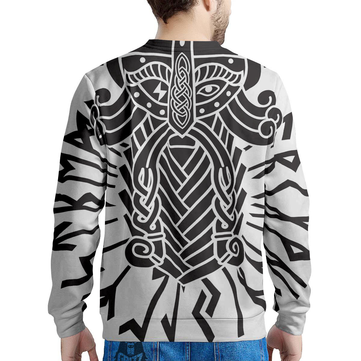 Odin God With Muninn And Huginn Print Men's Sweatshirt-grizzshop