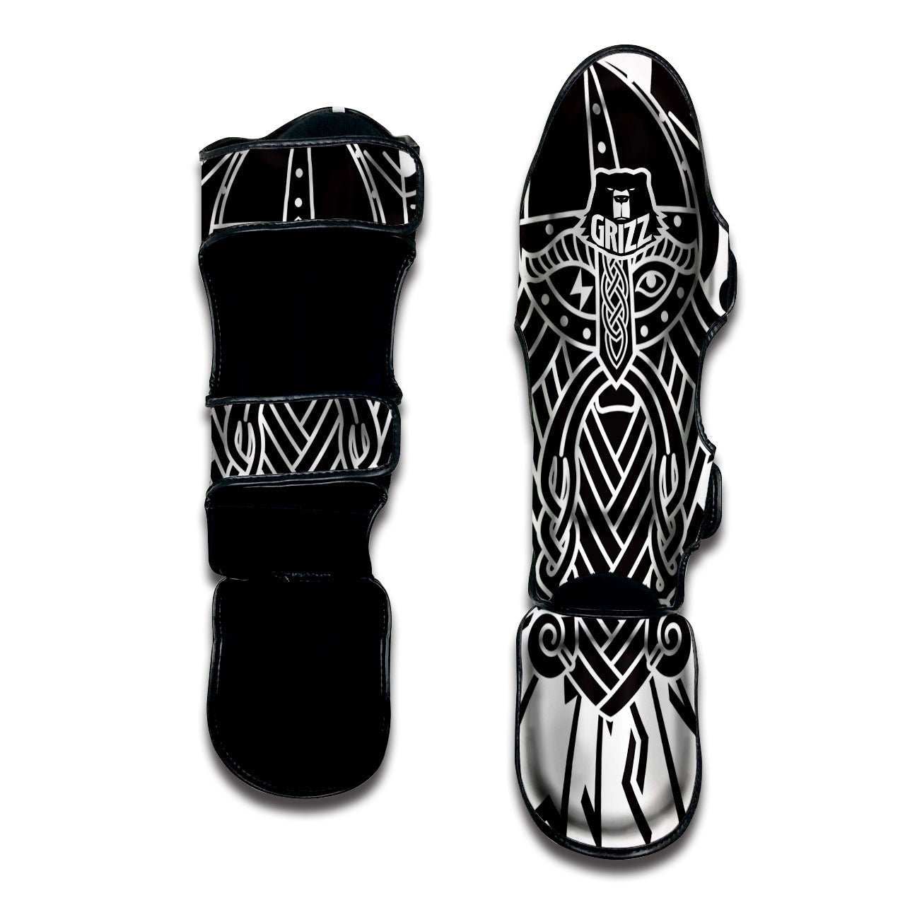 Odin God With Muninn And Huginn Print Muay Thai Shin Guards-grizzshop