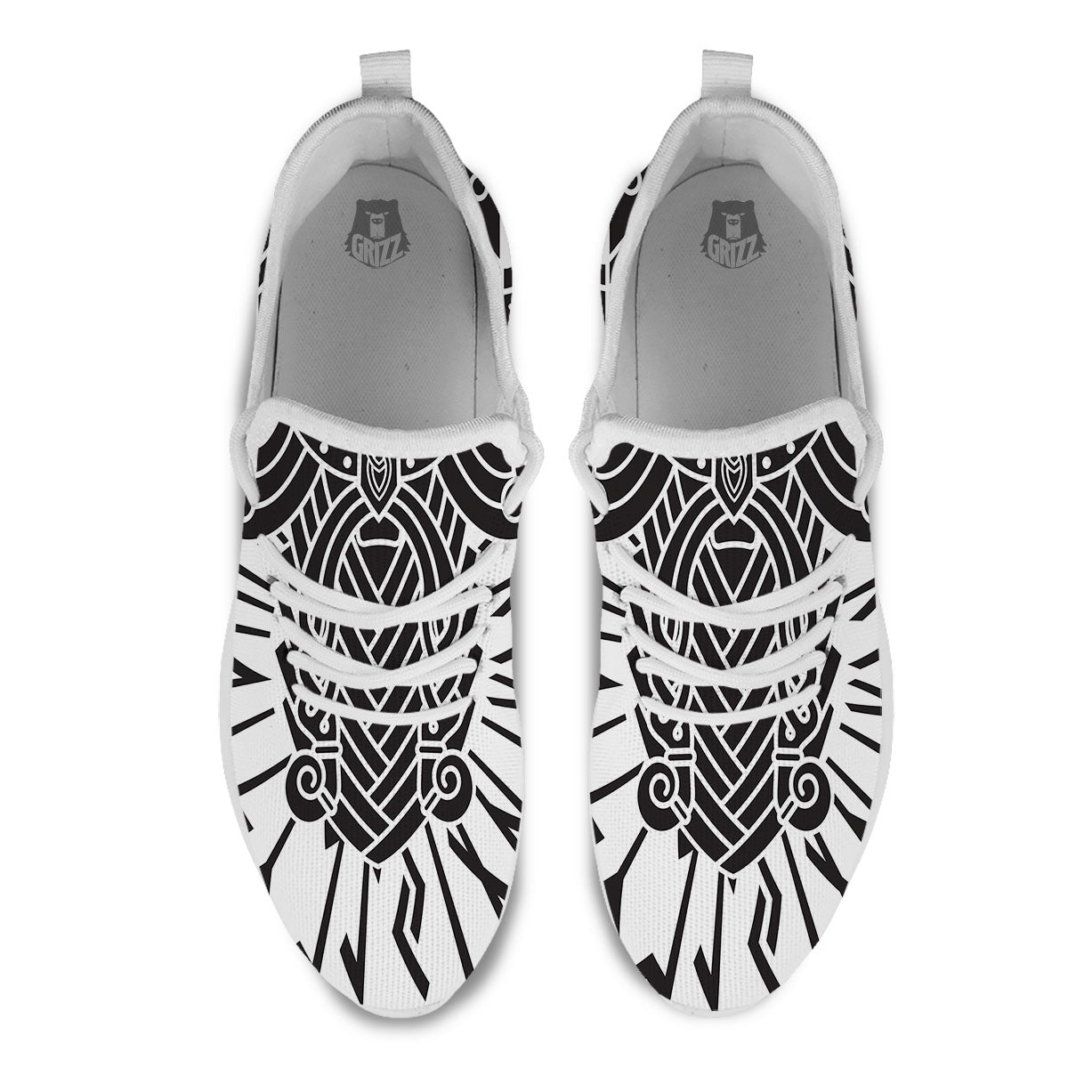 Odin God With Muninn And Huginn Print White Athletic Shoes-grizzshop