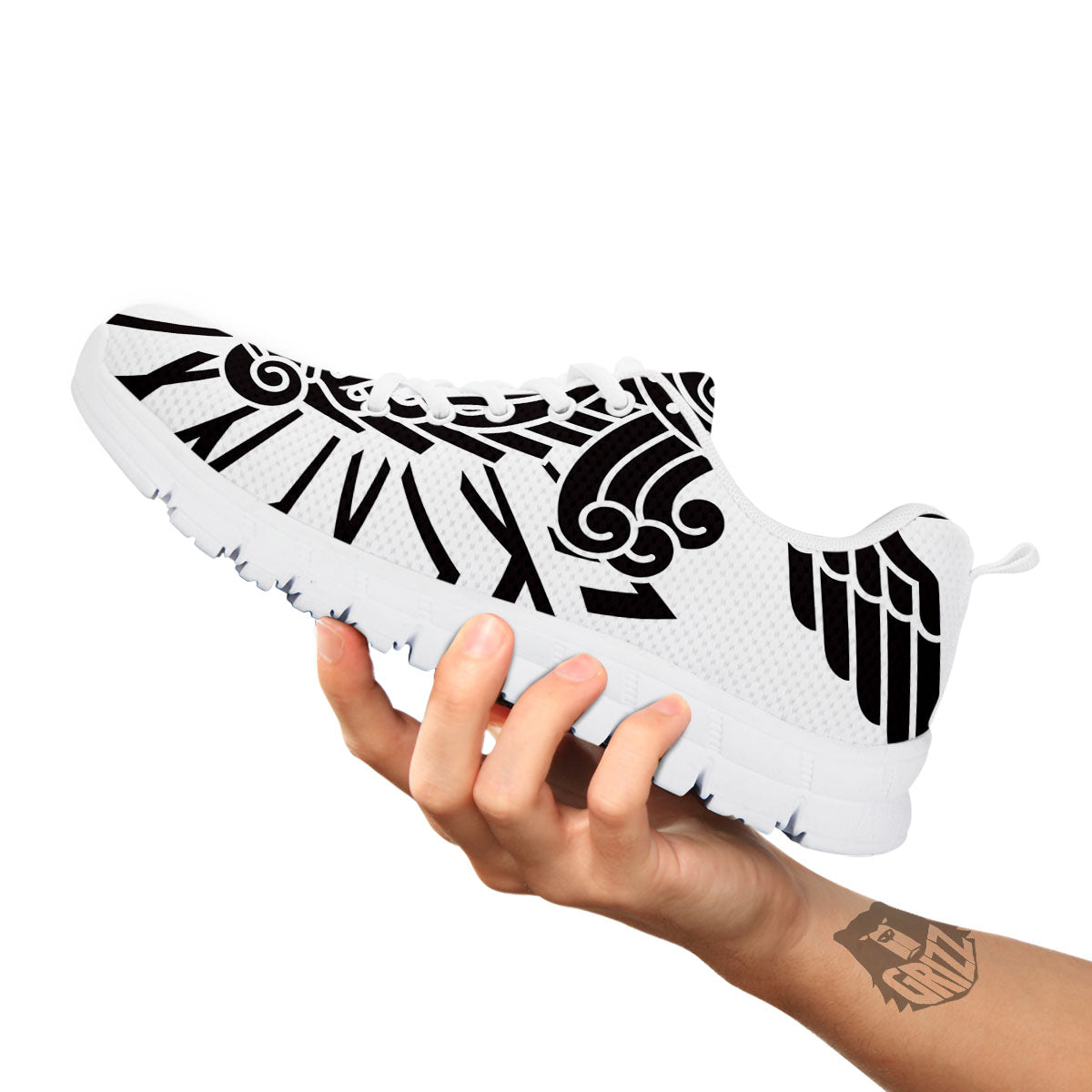 Odin God With Muninn And Huginn Print White Sneaker-grizzshop