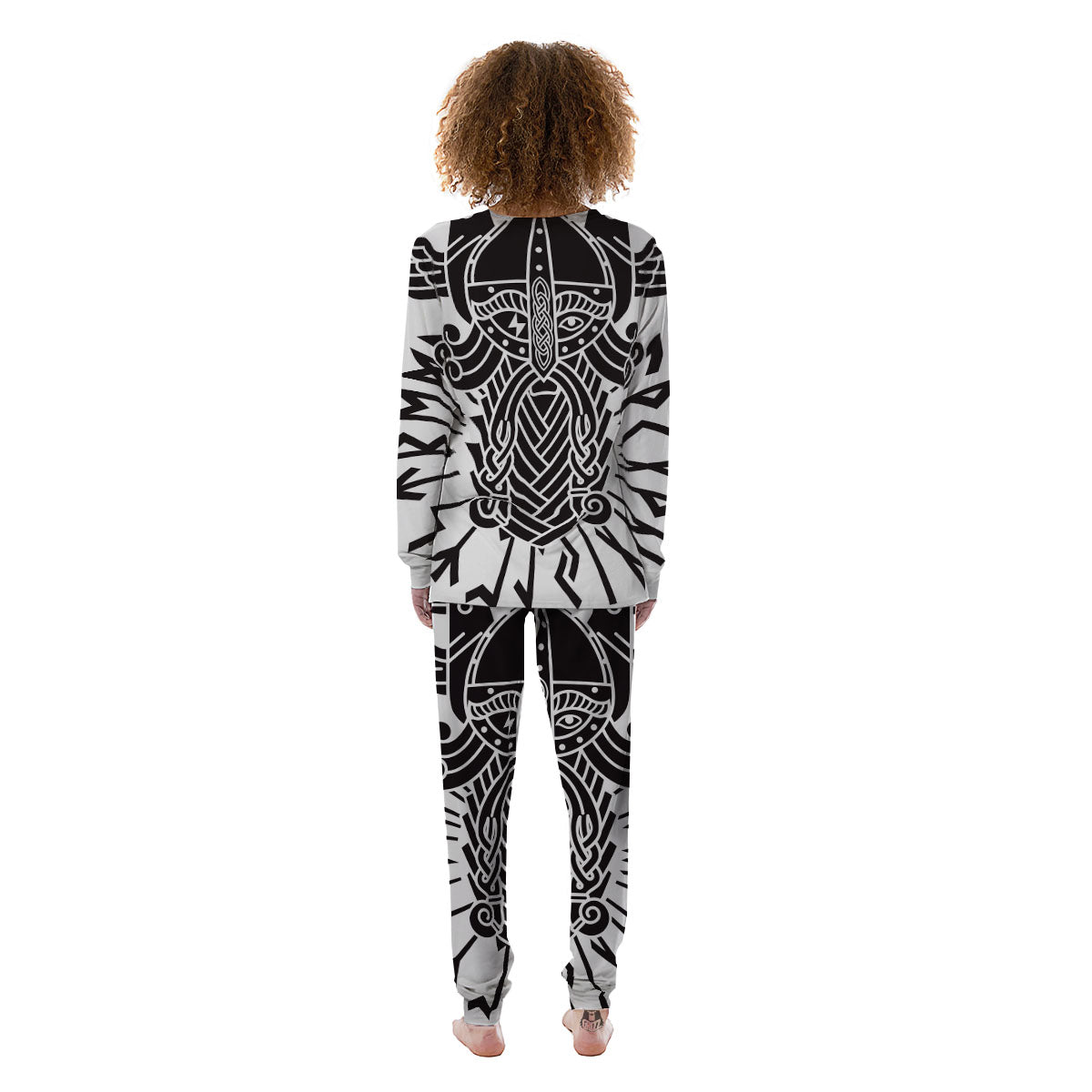 Odin God With Muninn And Huginn Print Women's Pajamas-grizzshop