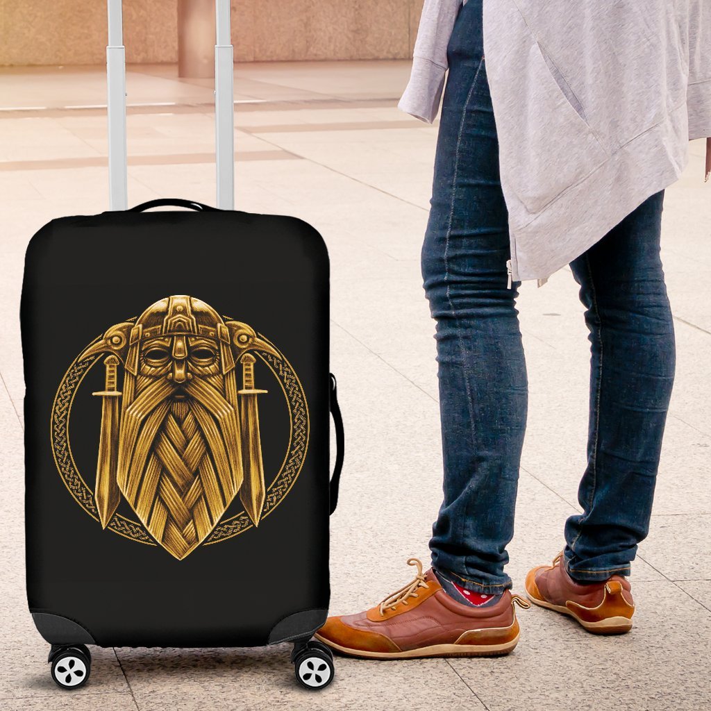 Odin Viking Sword Raven Print Luggage Cover Protector-grizzshop