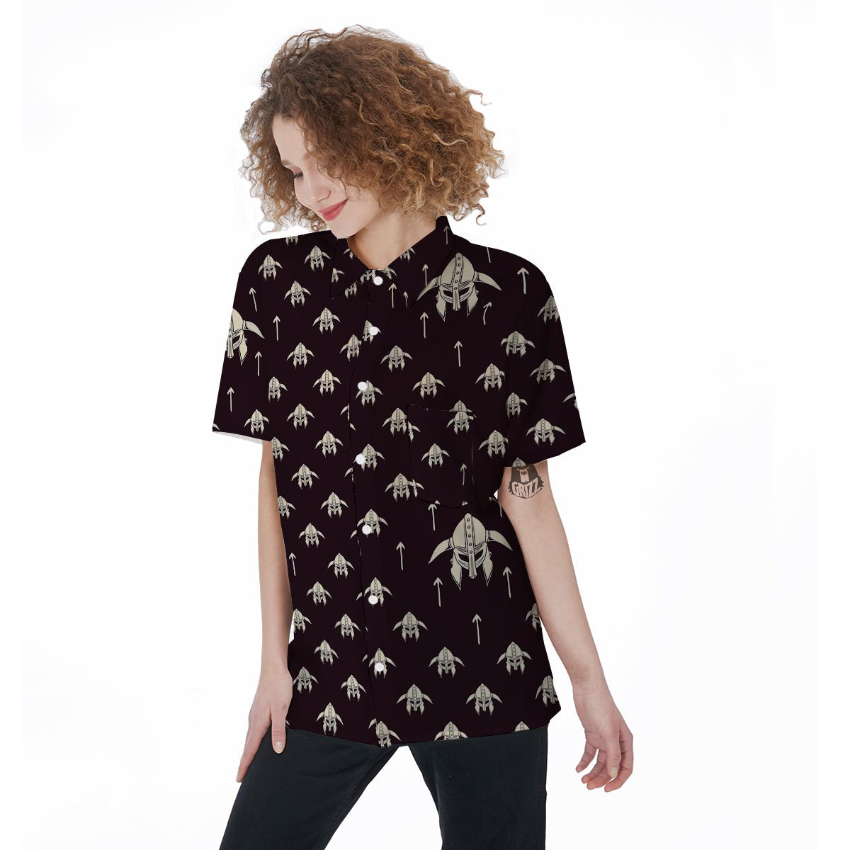 Odin's Mask Viking Women's Short Sleeve Shirts-grizzshop