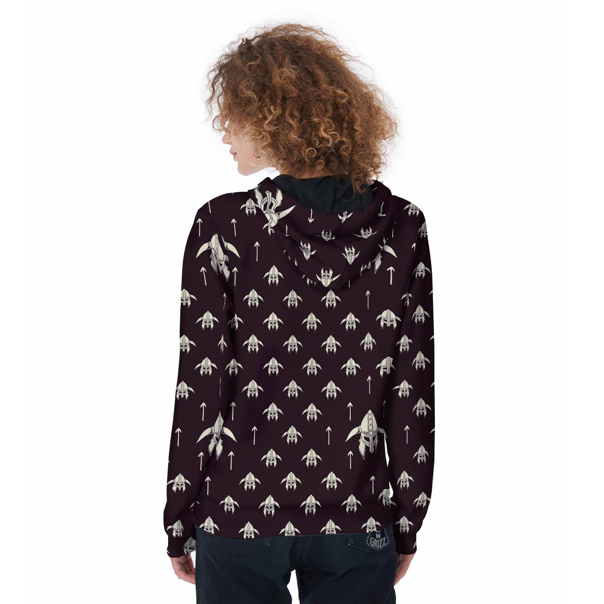 Odin's Mask Viking Women's Zip Up Hoodie-grizzshop