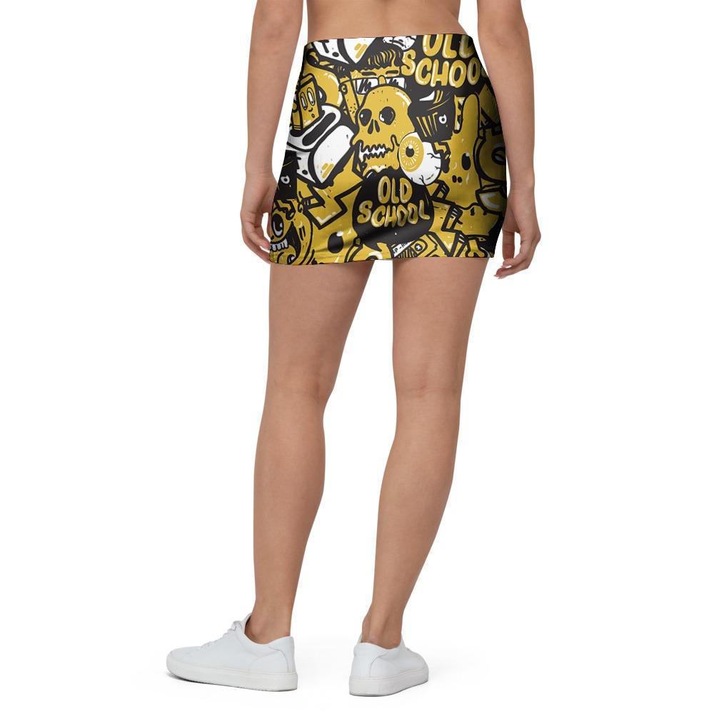 Old School HipHop Print Mini Skirt-grizzshop