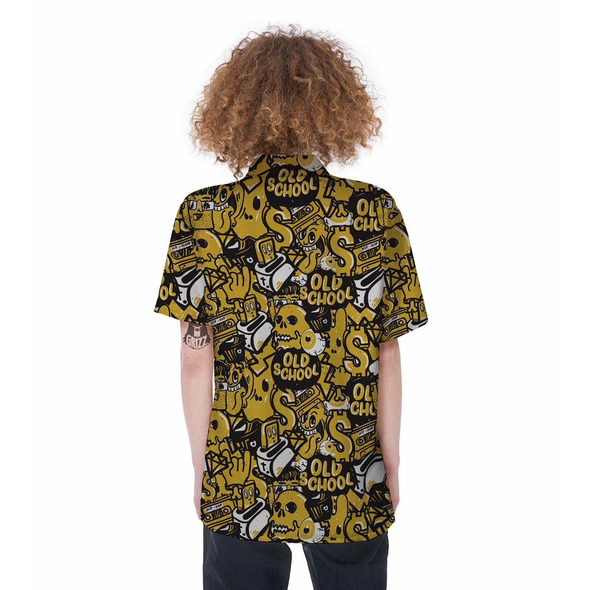 Old School HipHop Print Women's Short Sleeve Shirts-grizzshop