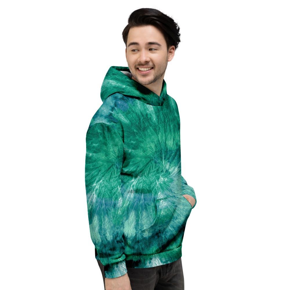 Olive Green Tie Dye Men's Hoodie-grizzshop