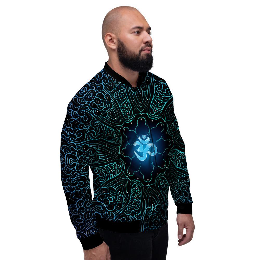 Om Psychedelic Print Men's Bomber Jacket-grizzshop