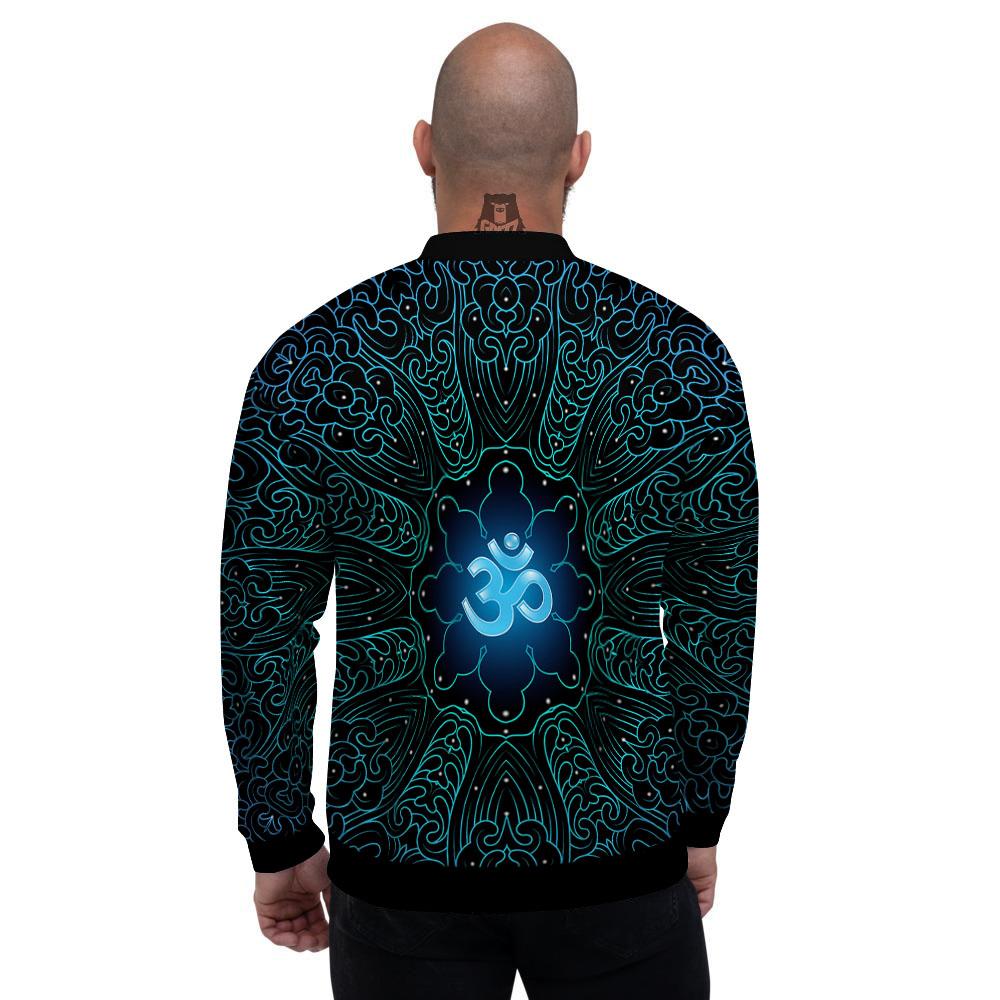 Om Psychedelic Print Men's Bomber Jacket-grizzshop