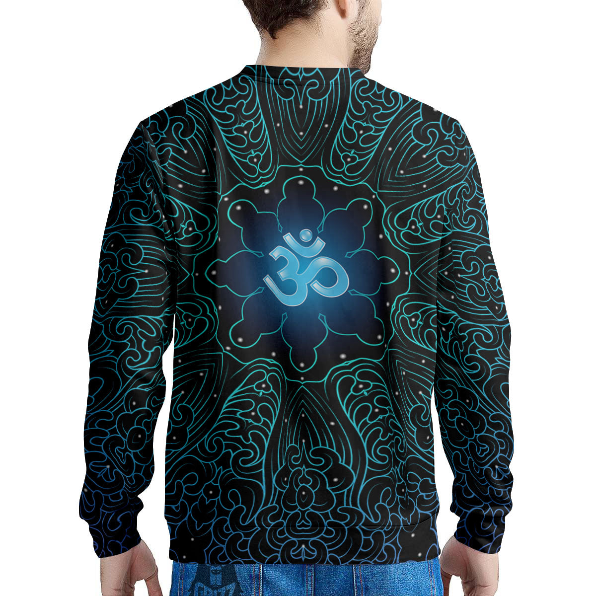 Om Psychedelic Print Men's Sweatshirt-grizzshop