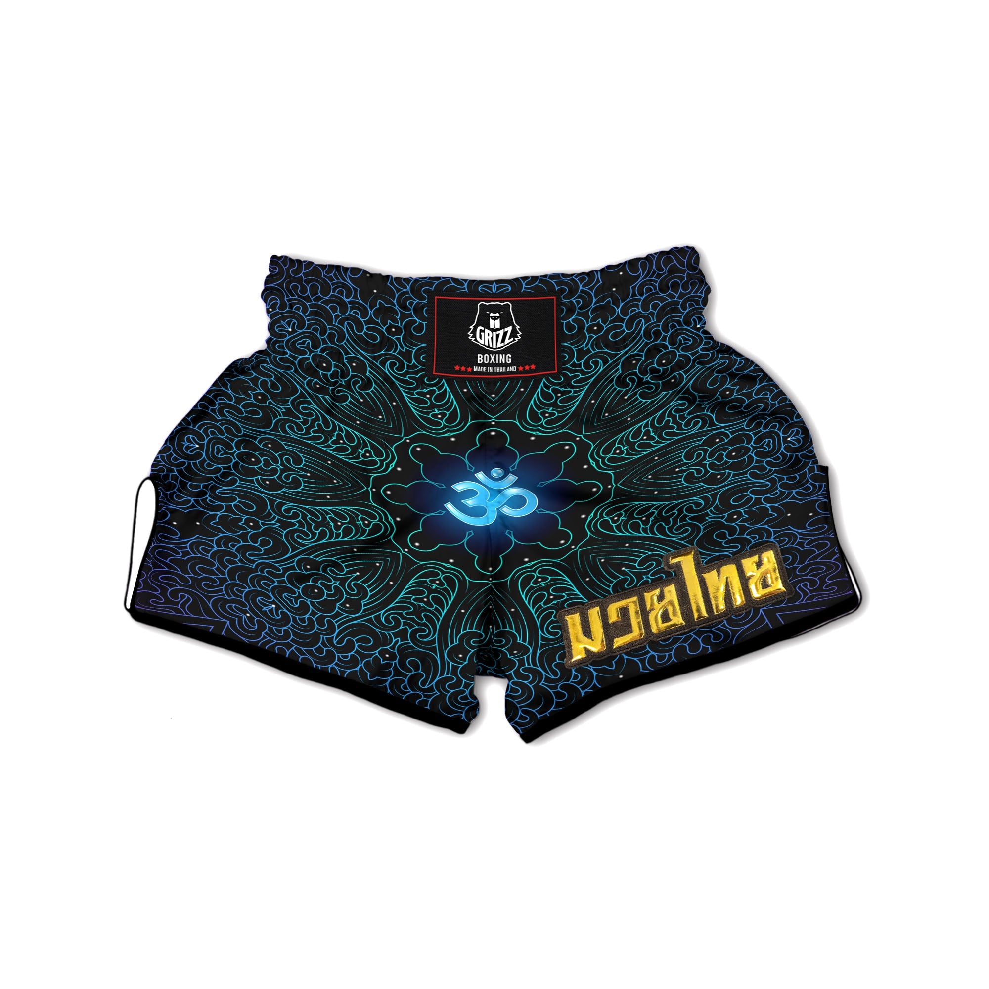 Om Psychedelic Print Muay Thai Boxing Shorts-grizzshop