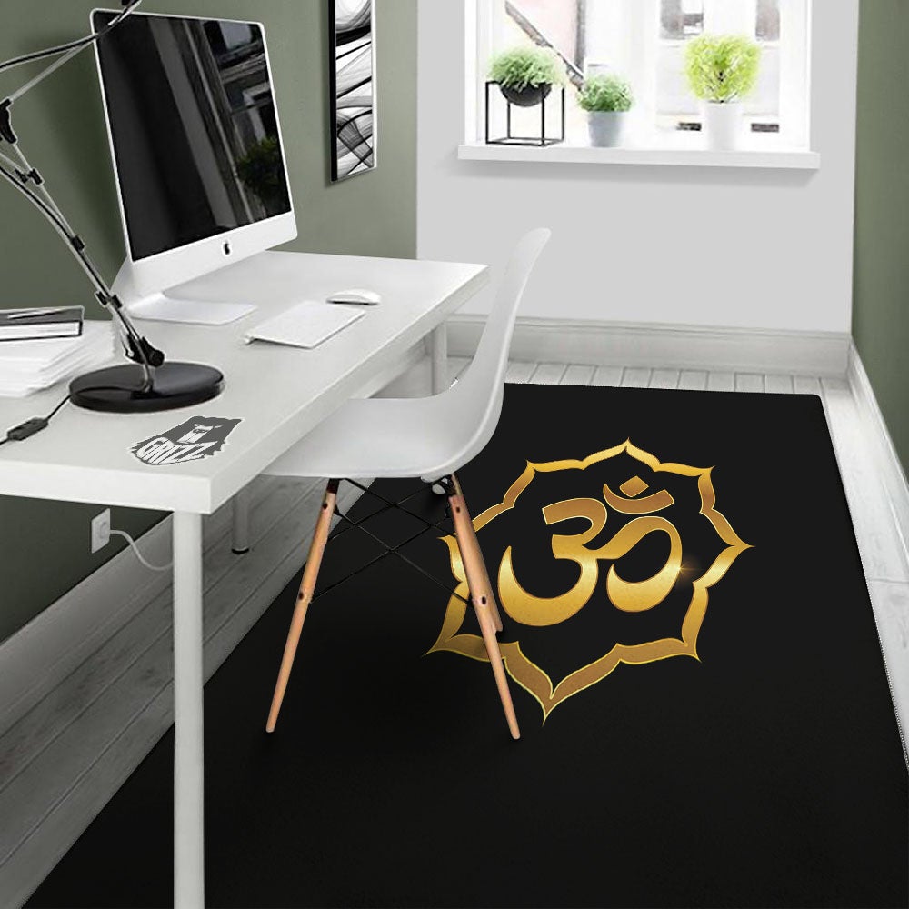 Om Sign Print Floor Mat-grizzshop