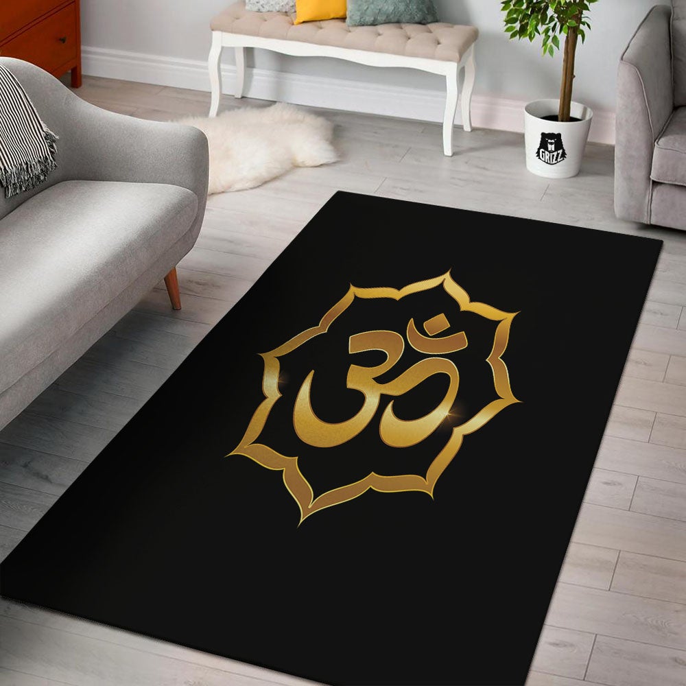 Om Sign Print Floor Mat-grizzshop