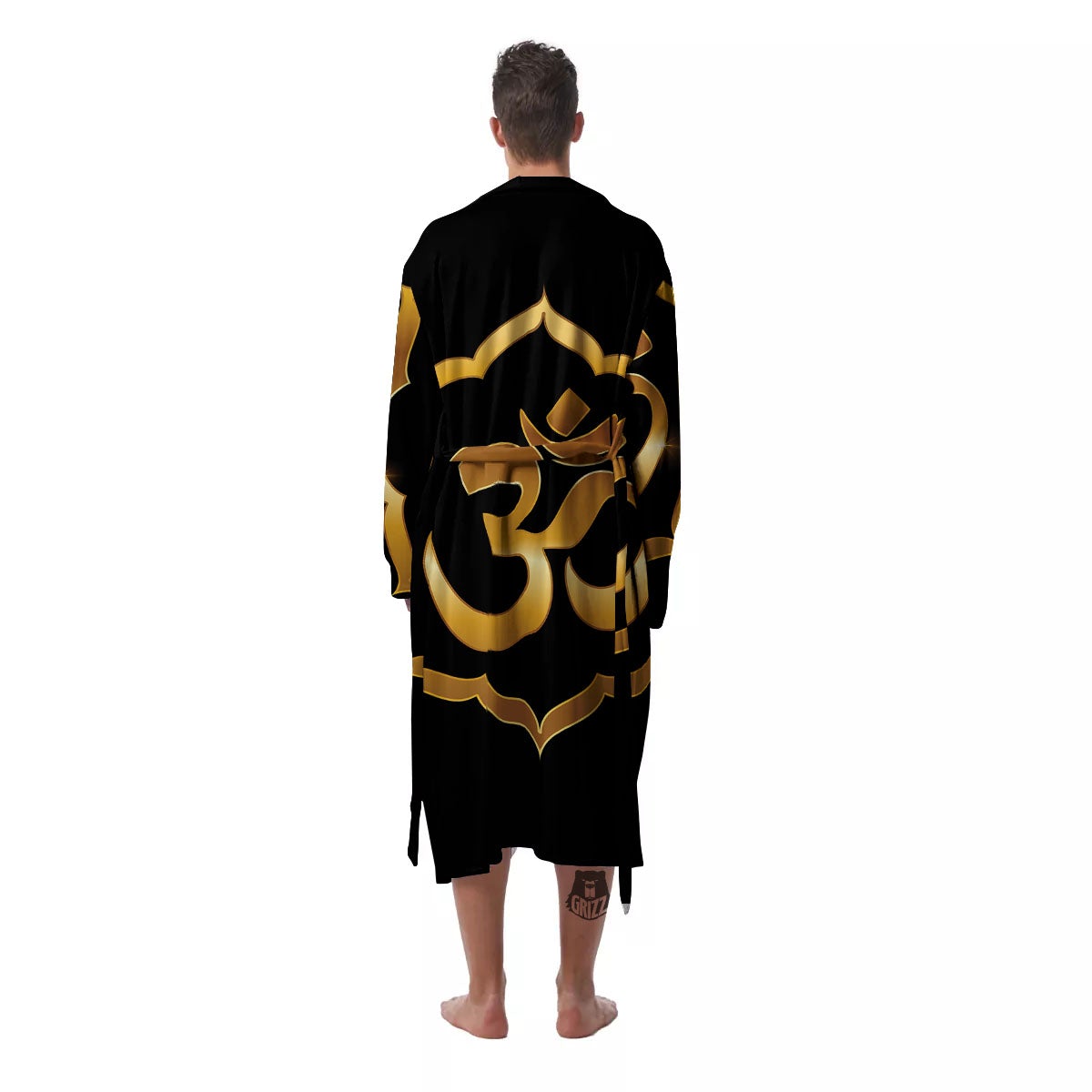 Om Sign Print Men's Robe-grizzshop