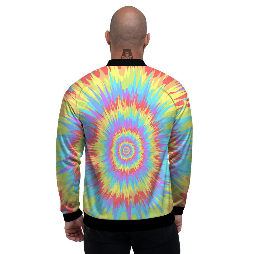 Optical Illusion Colorful Psychedelic Men's Bomber Jacket-grizzshop