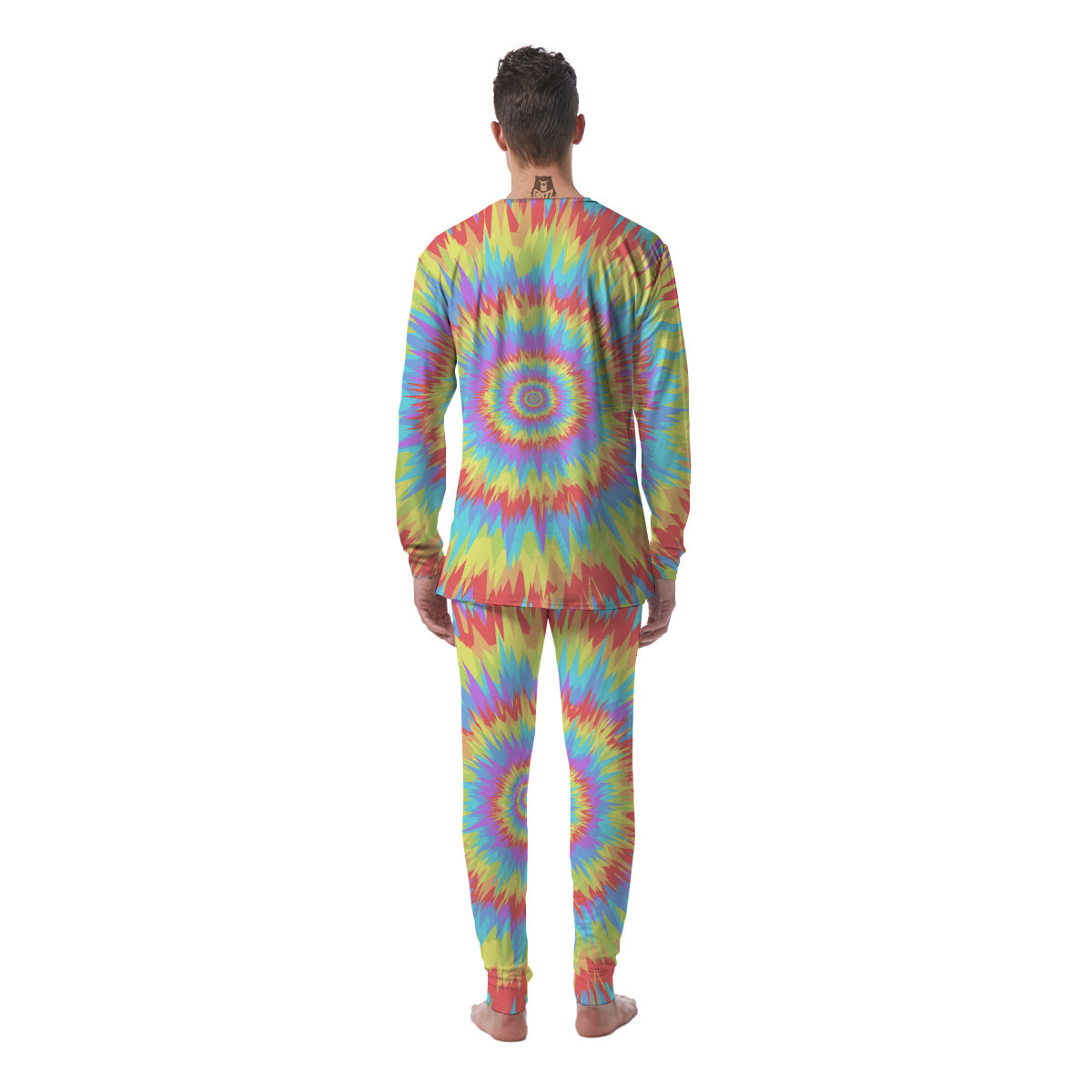 Optical Illusion Colorful Psychedelic Men's Pajamas-grizzshop