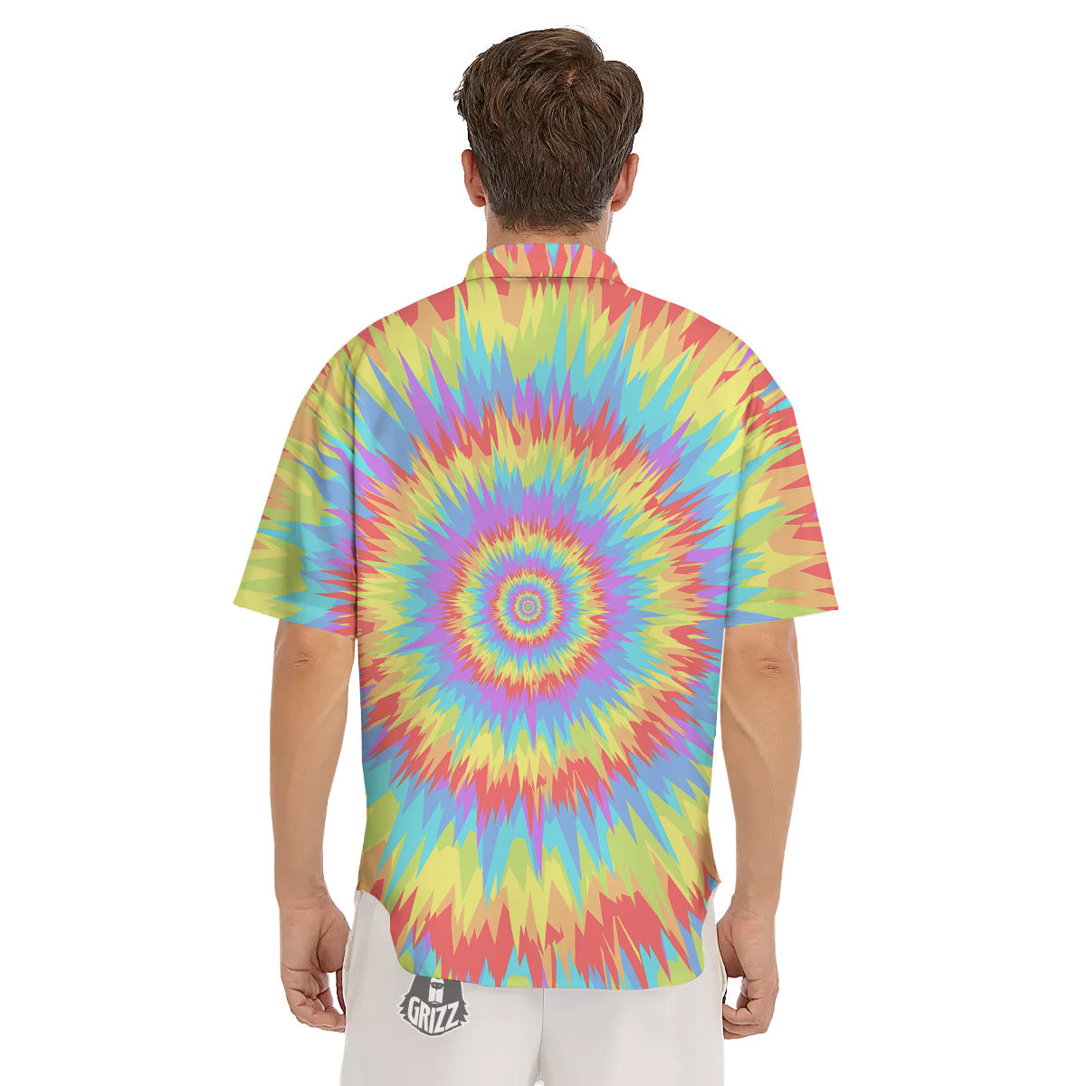 Optical Illusion Colorful Psychedelic Men's Short Sleeve Shirts-grizzshop