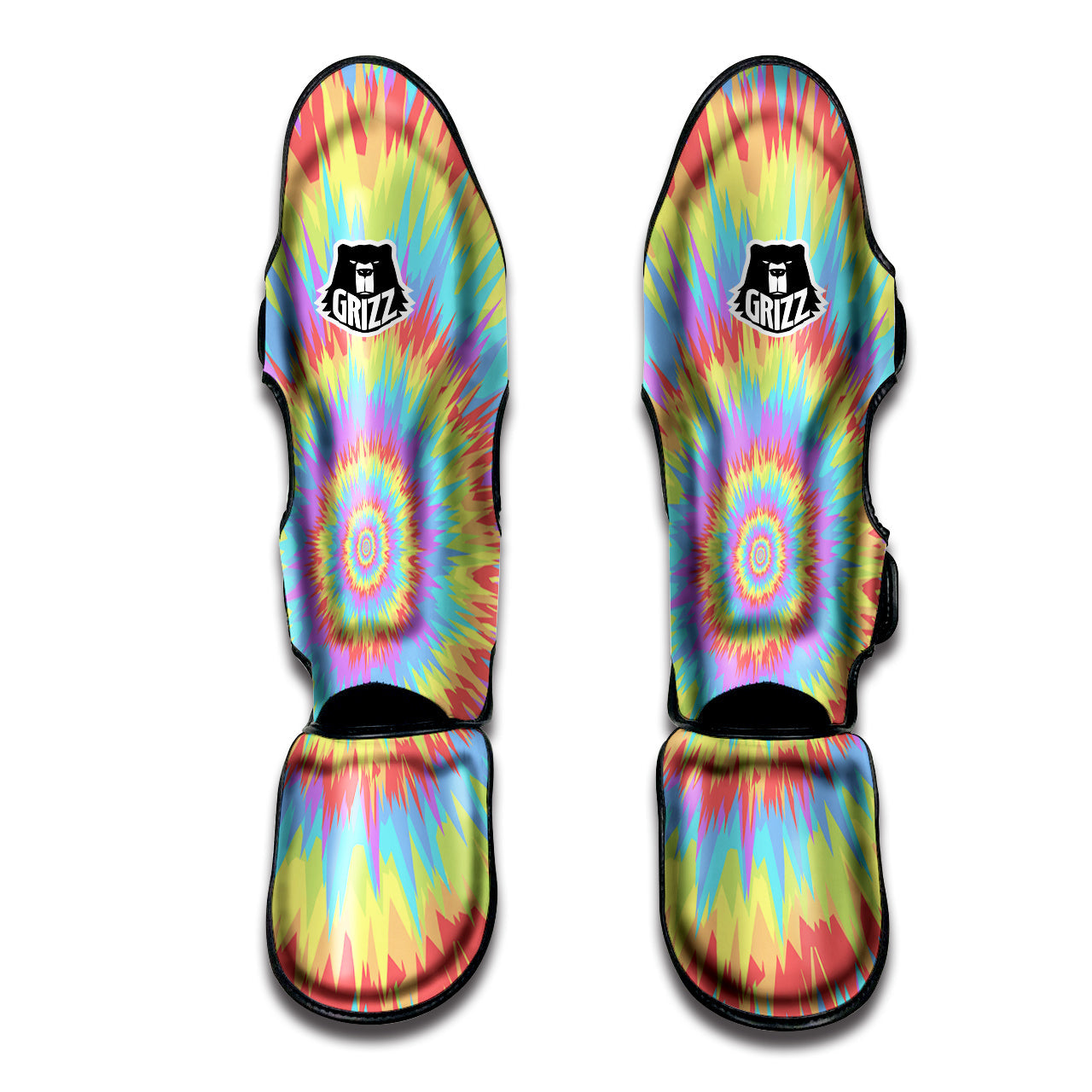 Optical Illusion Colorful Psychedelic Muay Thai Shin Guards-grizzshop