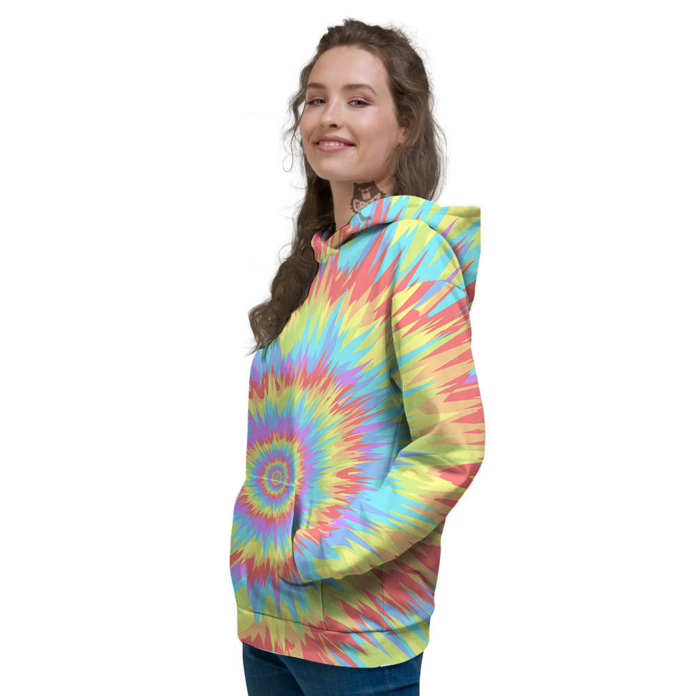 Optical Illusion Colorful Psychedelic Women's Hoodie-grizzshop