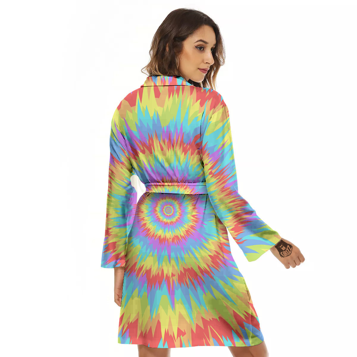 Optical Illusion Colorful Psychedelic Women's Robe-grizzshop
