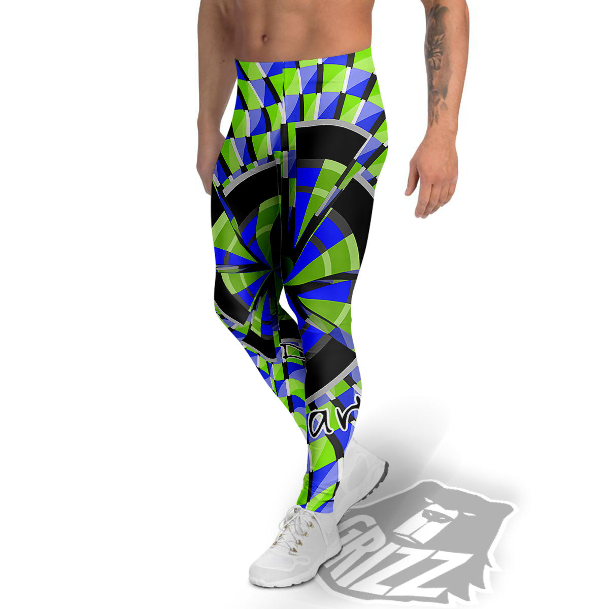 Optical Illusion Dartboard Moving Men's Leggings-grizzshop