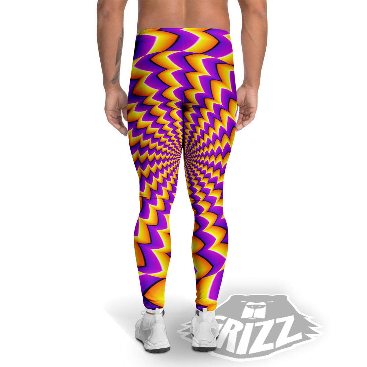 Optical Illusion Moving Dizzy Circle Men's Leggings-grizzshop