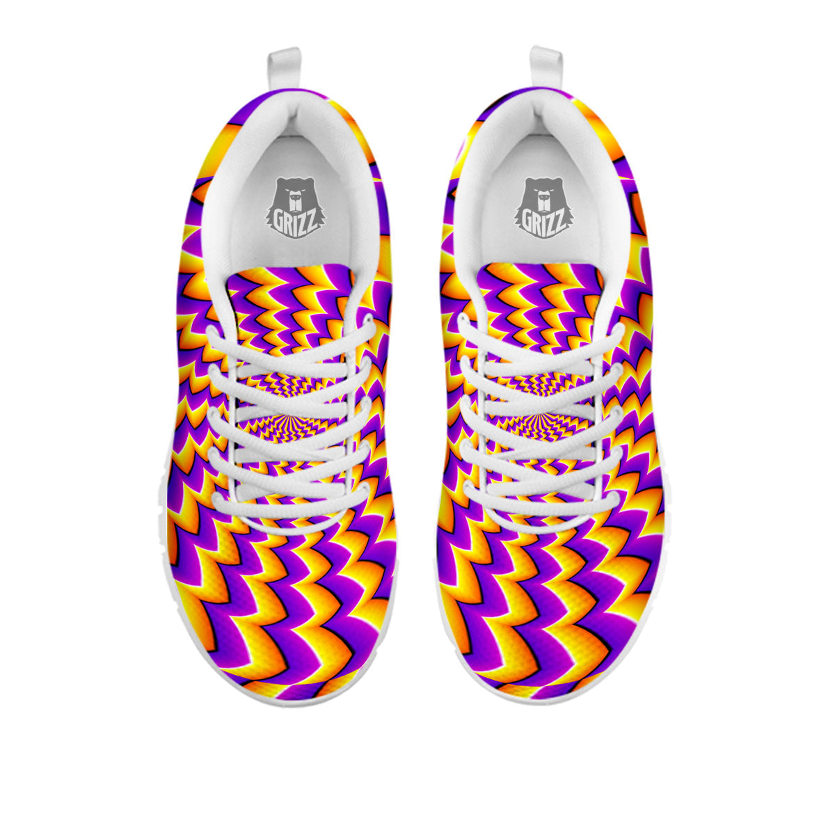 Optical Illusion Moving Dizzy Circle White Sneaker-grizzshop