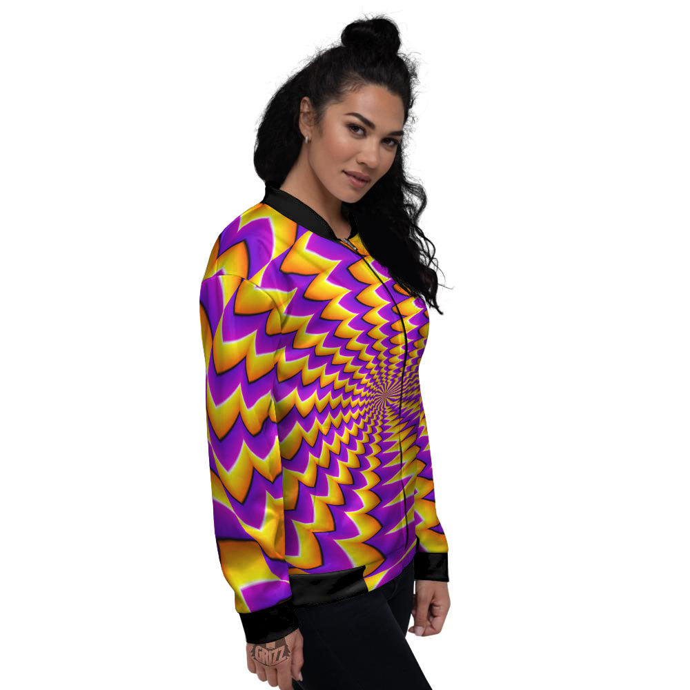 Optical Illusion Moving Dizzy Circle Women's Bomber Jacket-grizzshop