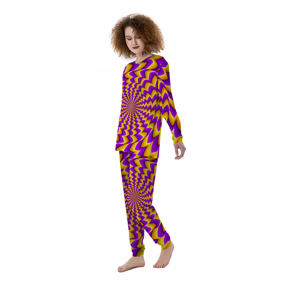 Optical Illusion Moving Dizzy Circle Women's Pajamas-grizzshop