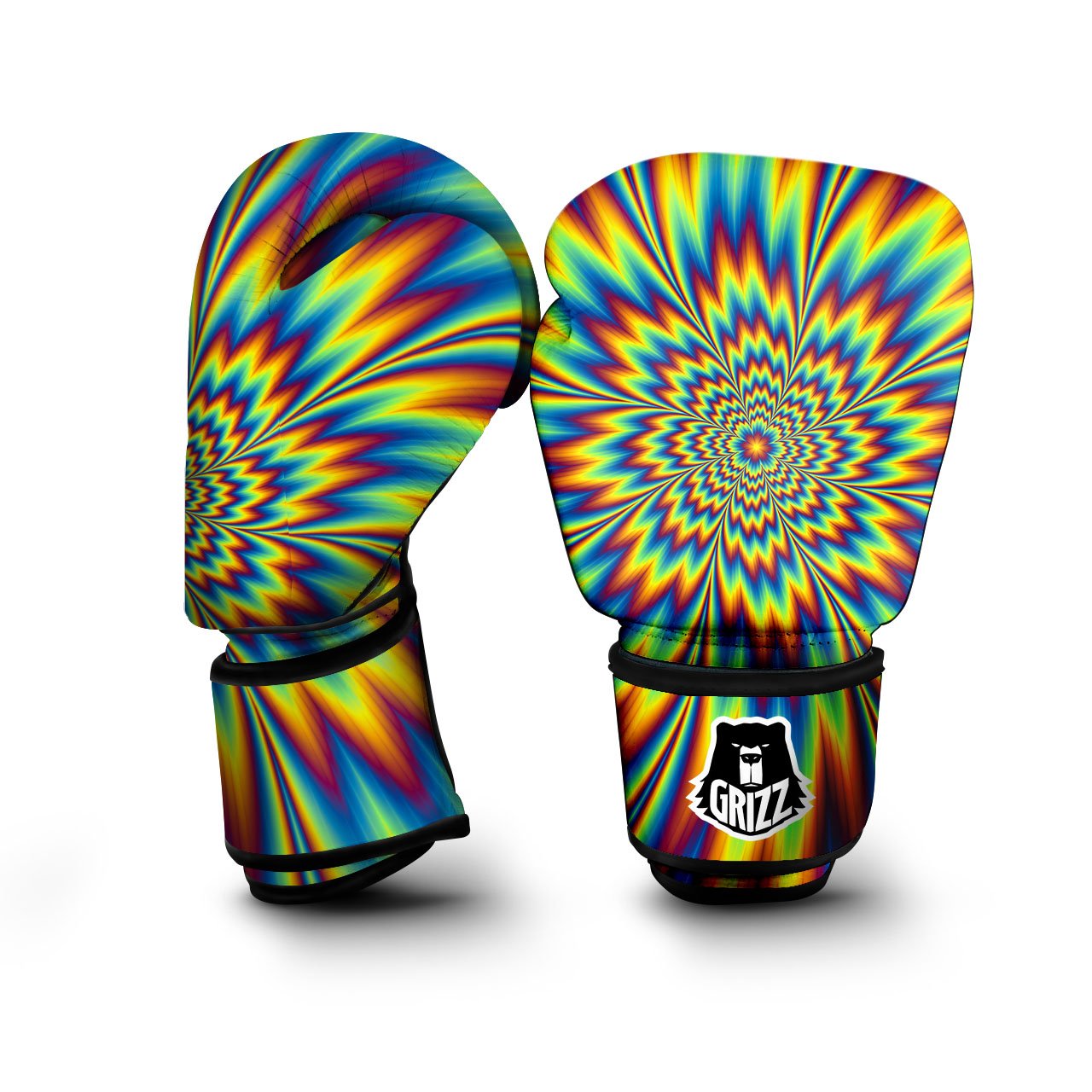 Optical Illusion Neon Psychedelic Boxing Gloves-grizzshop