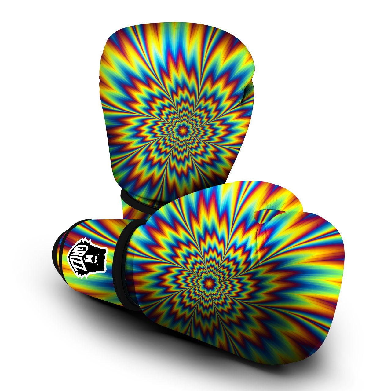 Optical Illusion Neon Psychedelic Boxing Gloves-grizzshop
