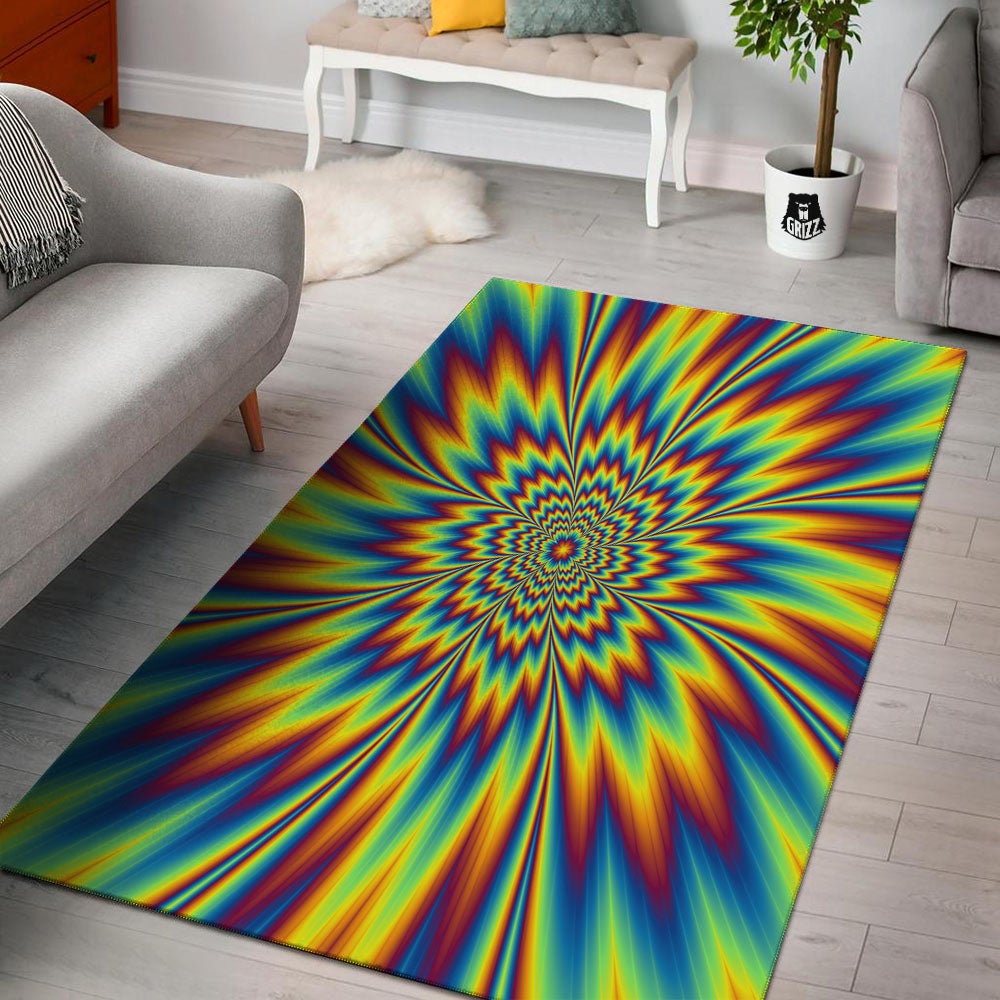 Optical Illusion Neon Psychedelic Floor Mat-grizzshop