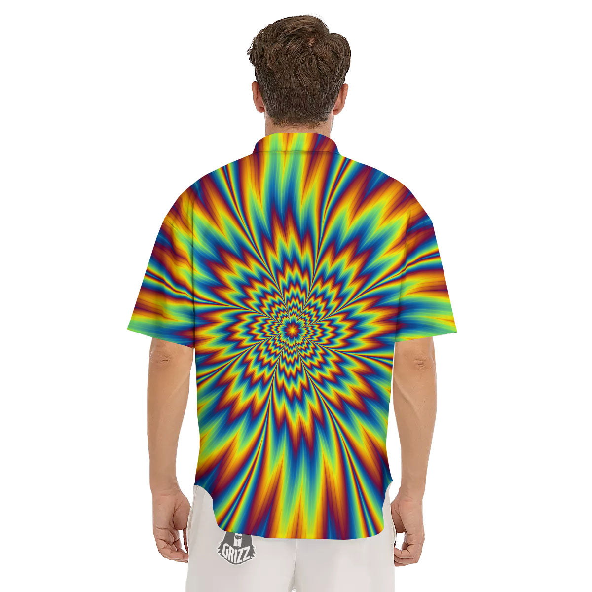 Optical Illusion Neon Psychedelic Men's Short Sleeve Shirts-grizzshop