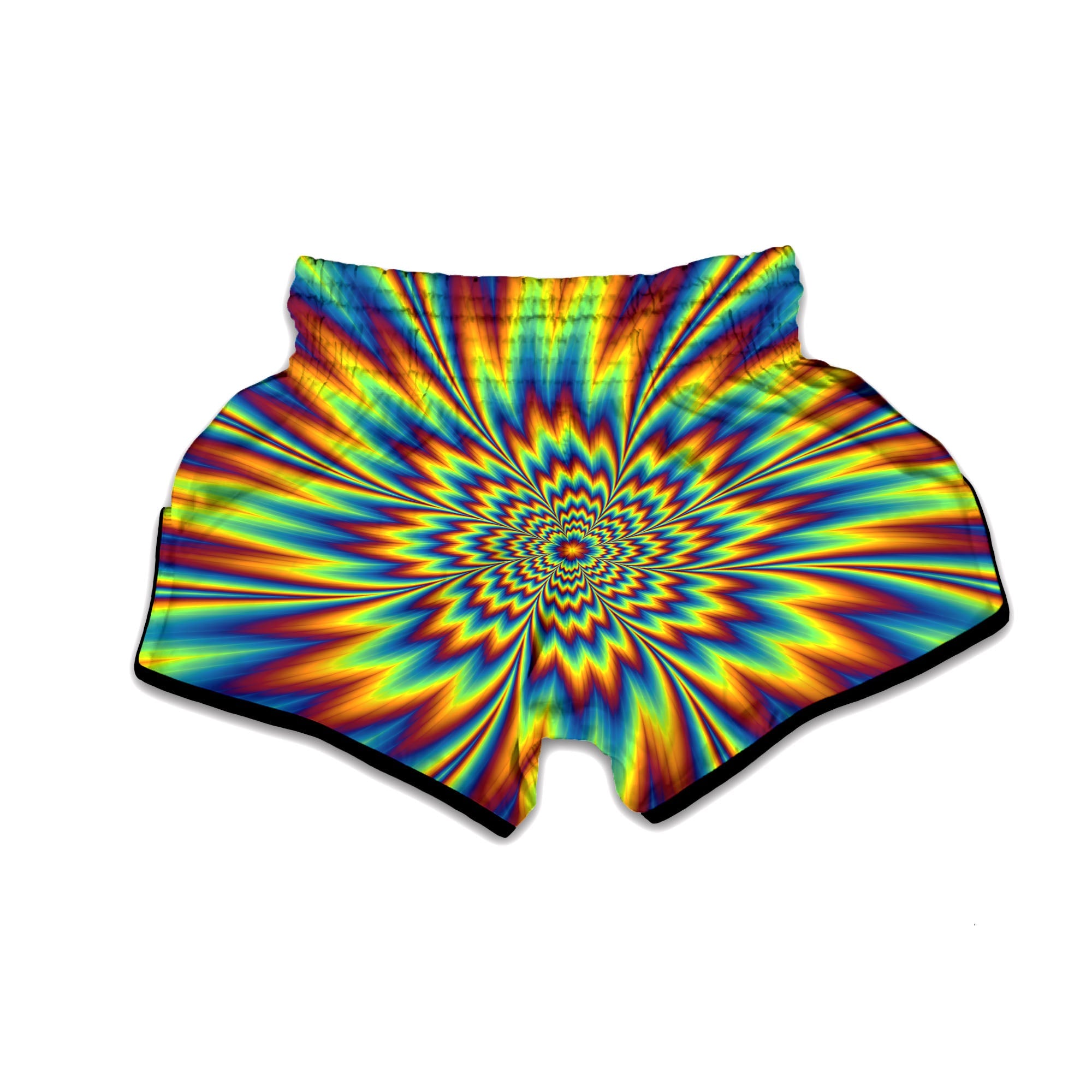 Optical Illusion Neon Psychedelic Muay Thai Boxing Shorts-grizzshop