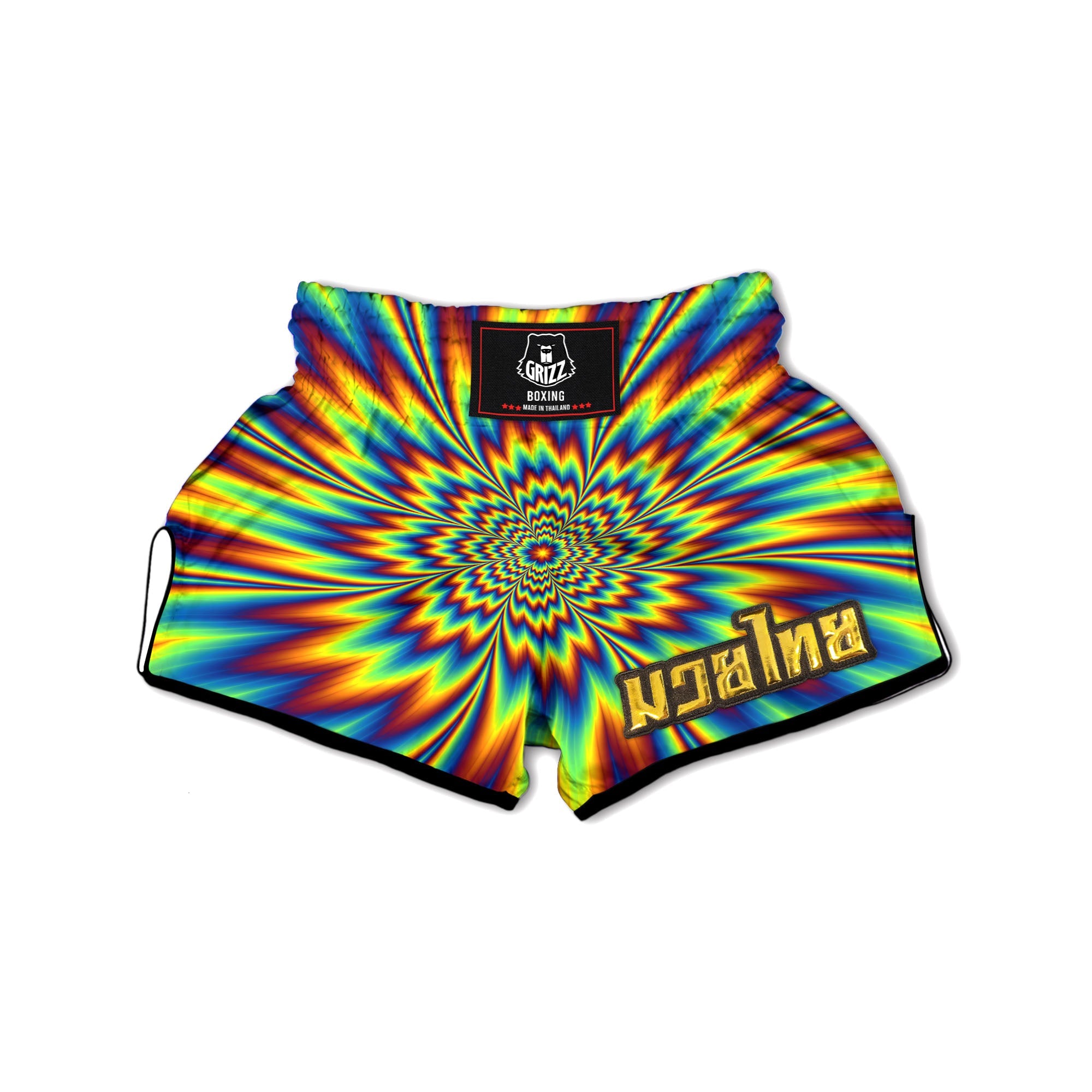 Optical Illusion Neon Psychedelic Muay Thai Boxing Shorts-grizzshop