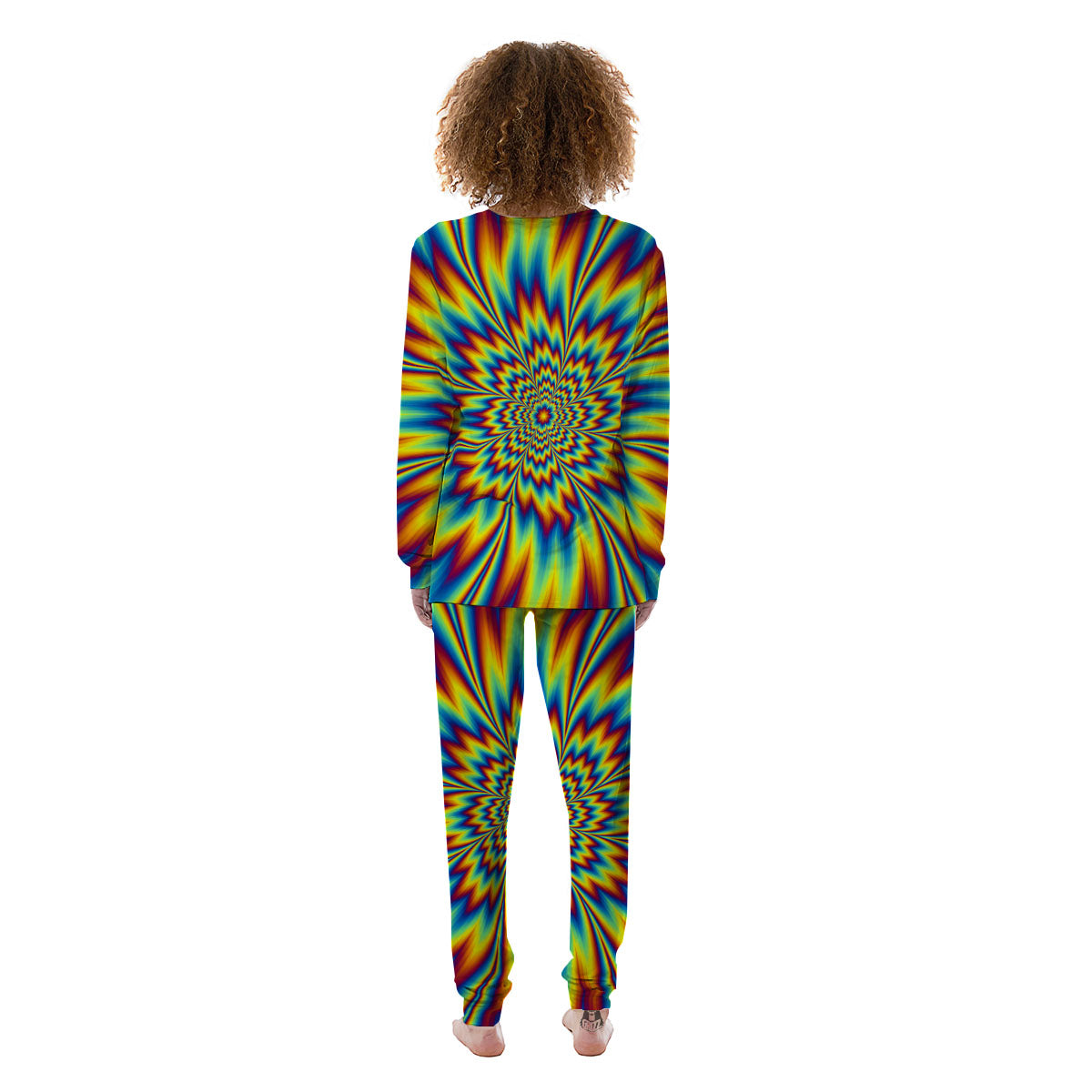 Optical Illusion Neon Psychedelic Women's Pajamas-grizzshop