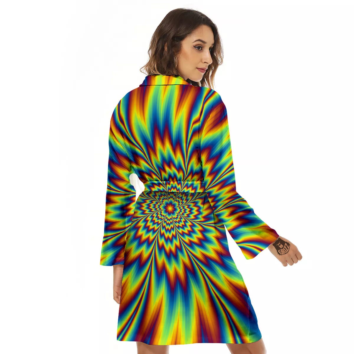 Optical Illusion Neon Psychedelic Women's Robe-grizzshop