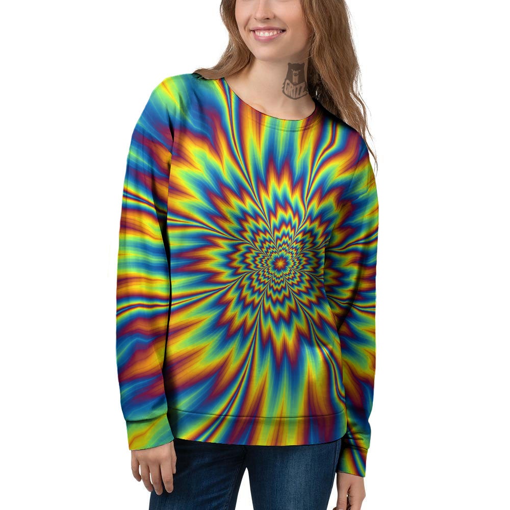 Optical Illusion Neon Psychedelic Women's Sweatshirt-grizzshop