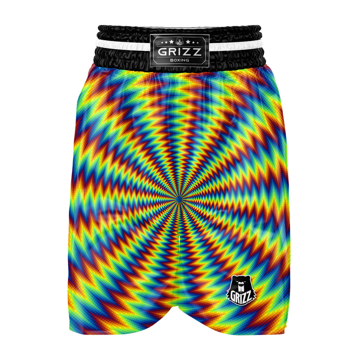 Optical Illusion Octagonal Psychedelic Boxing Shorts-grizzshop