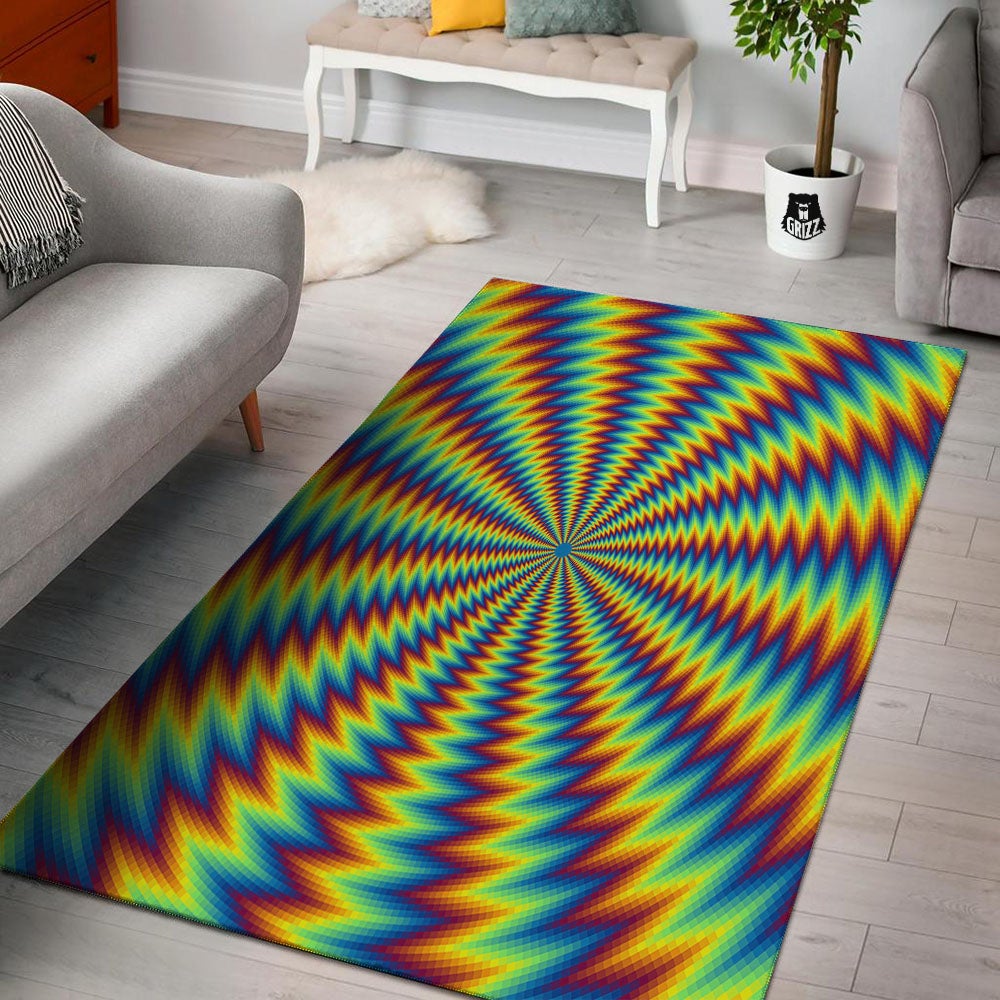 Optical Illusion Octagonal Psychedelic Floor Mat-grizzshop