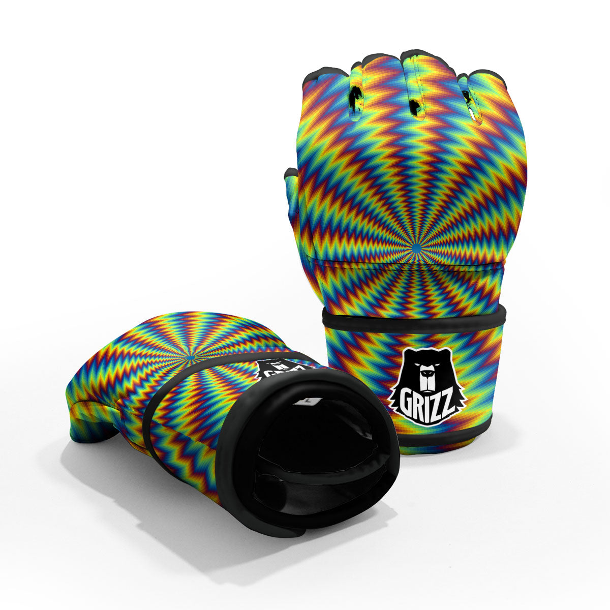 Optical Illusion Octagonal Psychedelic MMA Gloves-grizzshop
