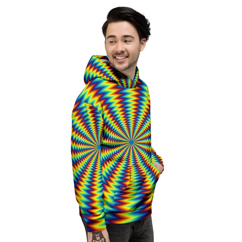 Optical Illusion Octagonal Psychedelic Men's Hoodie-grizzshop