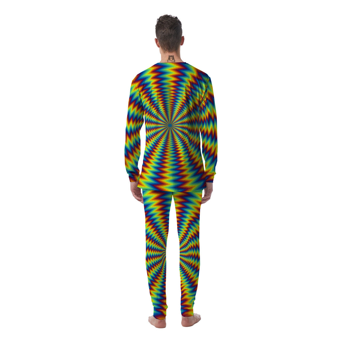Optical Illusion Octagonal Psychedelic Men's Pajamas-grizzshop
