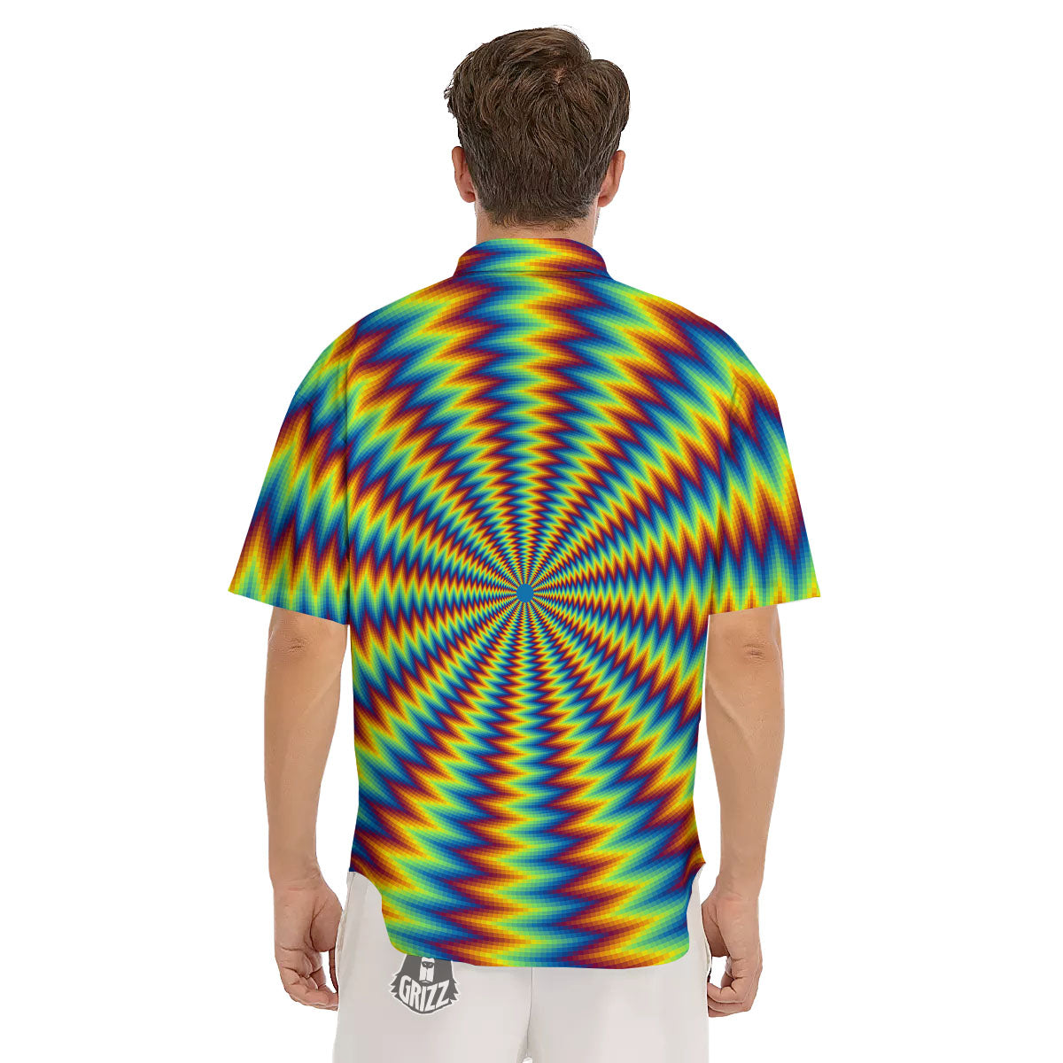Optical Illusion Octagonal Psychedelic Men's Short Sleeve Shirts-grizzshop