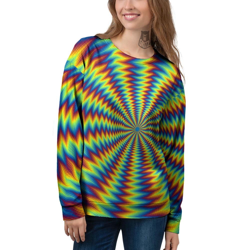 Optical Illusion Octagonal Psychedelic Women's Sweatshirt-grizzshop