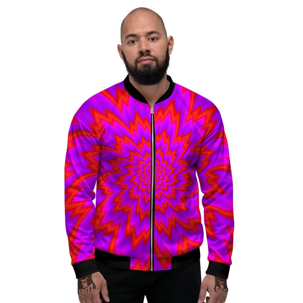 Optical Illusion Spiky Psychedelic Men's Bomber Jacket-grizzshop