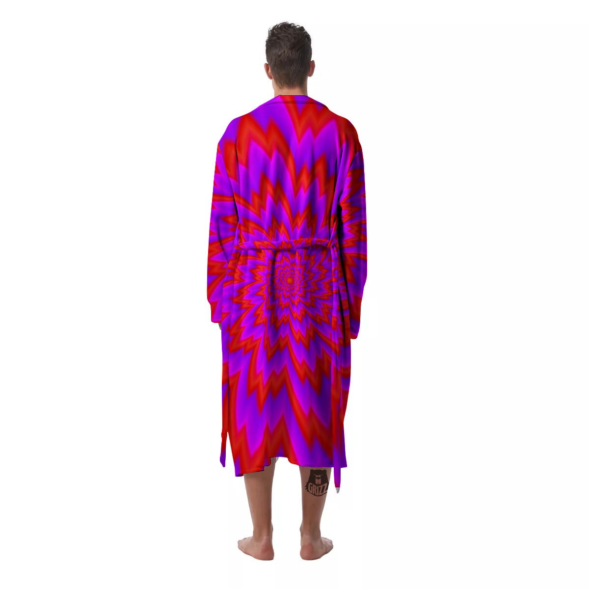 Optical Illusion Spiky Psychedelic Men's Robe-grizzshop