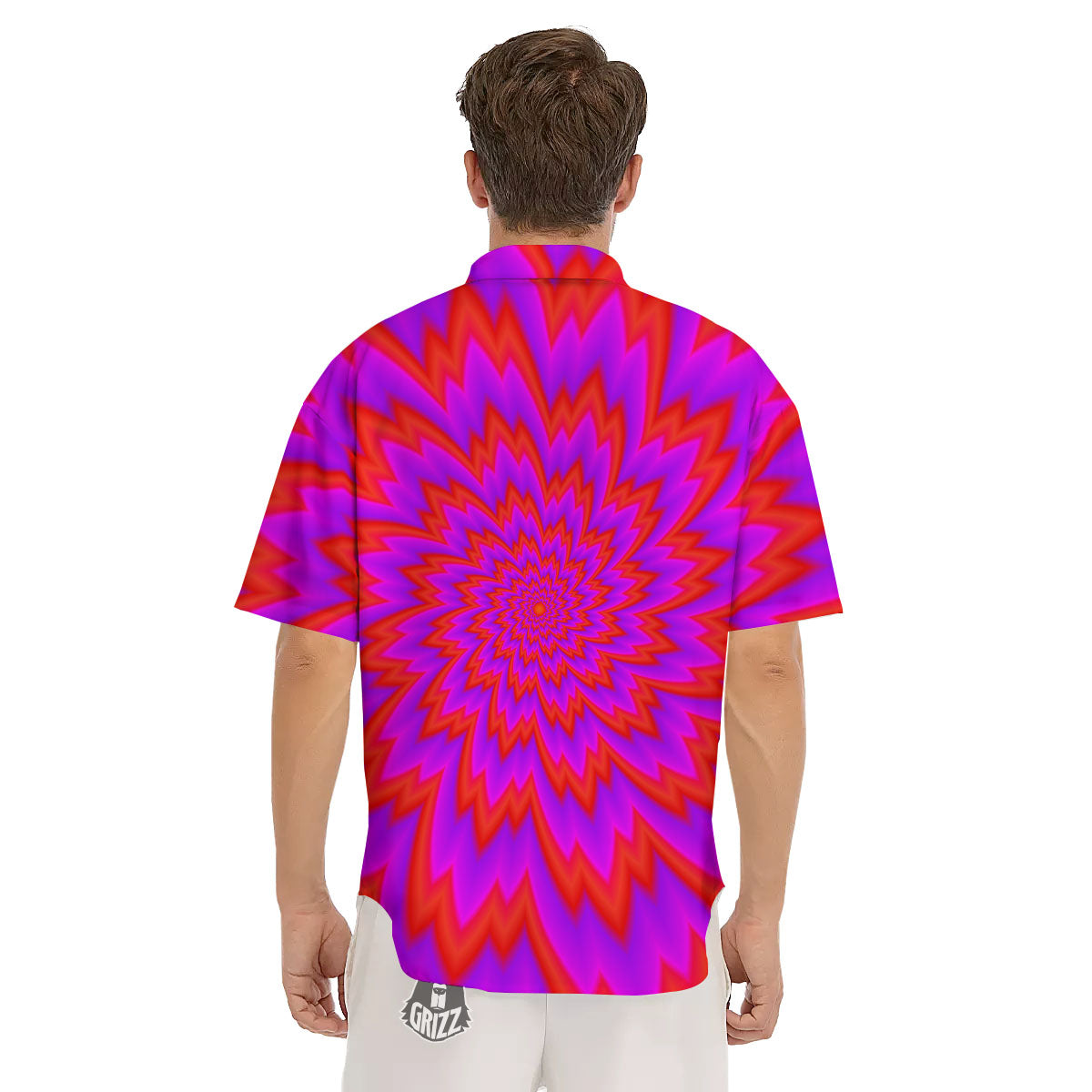 Optical Illusion Spiky Psychedelic Men's Short Sleeve Shirts-grizzshop